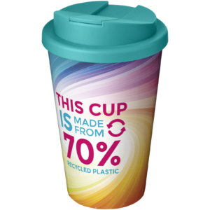 Brite-Americano® Eco 350 ml Isolierbecher mit auslaufsicherem Deckel – aquablau
