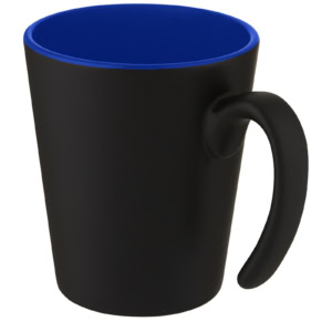 Oli 360 ml Keramikbecher mit Henkel – blau / schwarz