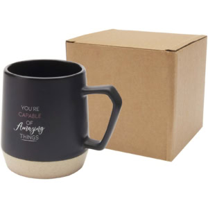 Dolce 300 ml matte Keramiktasse - schwarz - Logo 1