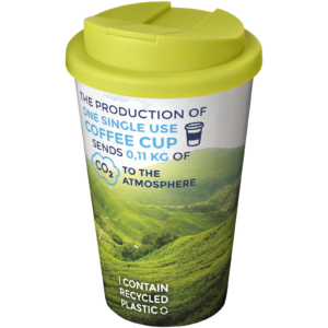 Brite-Americano® 350 ml Isolierbecher mit auslaufsicherem Schraubverschluss – weiss / limone