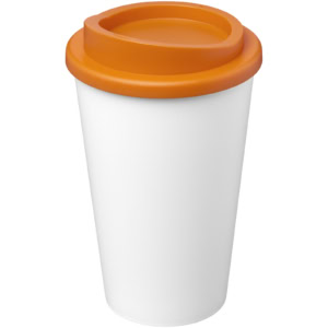 Americano® Eco 350 ml recycelter Becher – weiss / orange