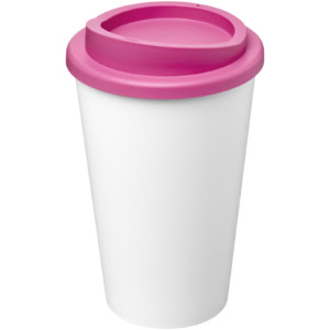 Americano® Eco 350 ml recycelter Becher – weiss / rosa