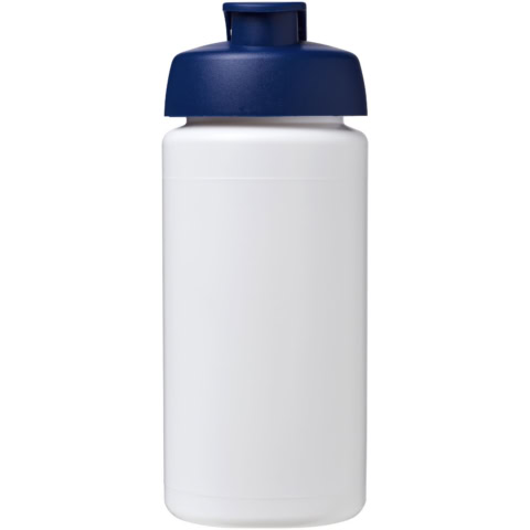 Baseline® Plus grip 500 ml Sportflasche mit Klappdeckel - weiss - Vorderseite