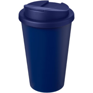 Americano® Eco 350 ml recycelter Becher mit auslaufsicherem Deckel – blau