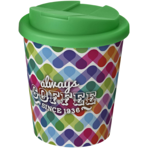 Brite-Americano® Espresso 250 ml Isolierbecher mit auslaufsicherem Schraubverschluss – weiss / grün