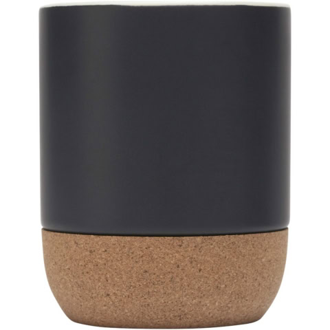 Billie 300 ml Keramiktasse mit Korkdetails - schwarz - Vorderseite