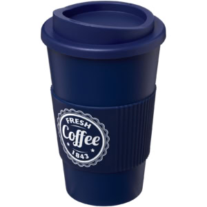 Americano® 350 ml Isolierbecher mit Schutzring - blau - Logo 1