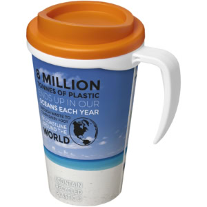 Brite-Ameriano® Grande 350 ml Isolierbecher – weiss / orange