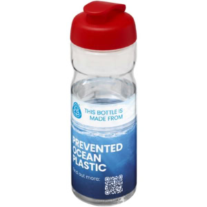 H2O Active® Eco POP Base 650 ml Sportflasche mit Klappdeckel - transparent - Logo 1