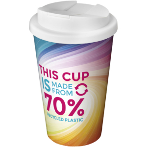 Brite-Americano® Eco 350 ml Isolierbecher mit auslaufsicherem Deckel – weiss