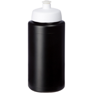 Baseline® Plus grip 500 ml Sportflasche mit Sportdeckel – schwarz / weiss