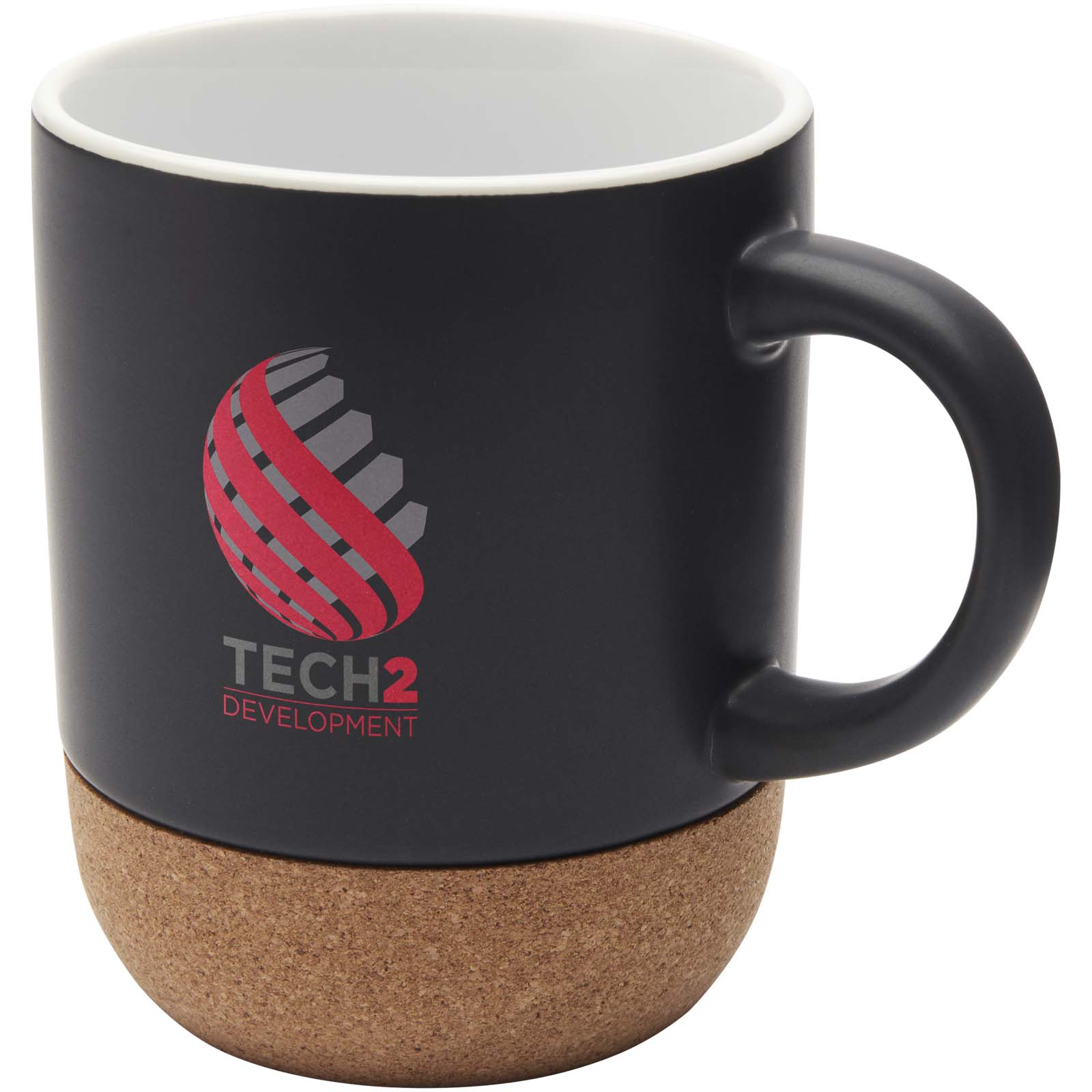 Billie 300 ml Keramiktasse mit Korkdetails - schwarz - Logo 1