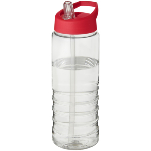 H2O Active® Treble 750 ml Sportflasche mit Ausgussdeckel – transparent / rot