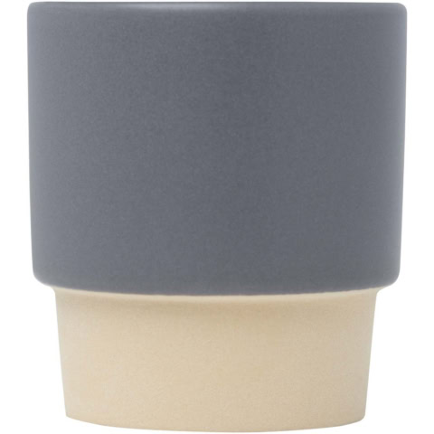 Olympia 130 ml stapelbarer Expresso Becher mit Tonboden - grau - Vorderseite