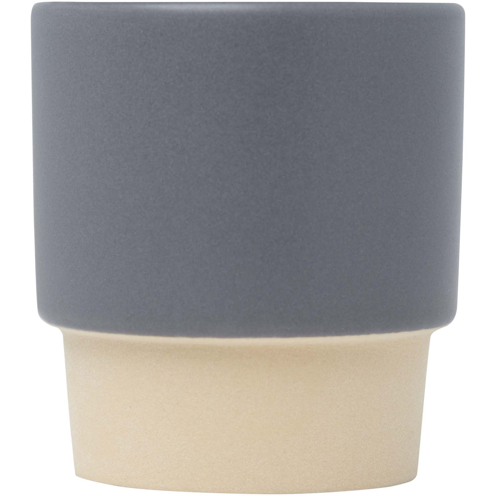Olympia 130 ml stapelbarer Expresso Becher mit Tonboden - grau - Vorderseite