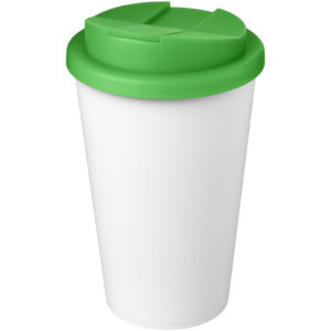 Americano® Eco 350 ml recycelter Becher mit auslaufsicherem Deckel – grün / weiss