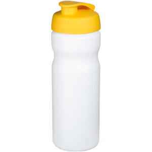 Baseline® Plus 650 ml Sportflasche mit Klappdeckel – weiss / gelb
