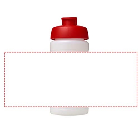 Baseline® Plus 500 ml Sportflasche mit Klappdeckel - transparent / rot – Bild 6