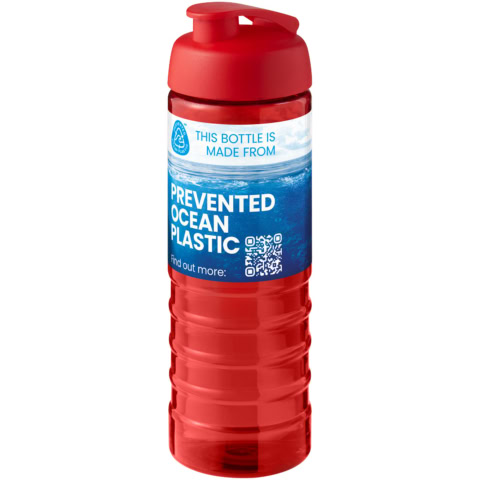 H2O Active® Eco Treble 750 ml Sportflasche mit Stülpdeckel - rot - Logo 1