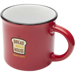 Bari Keramiktasse 240 ml mit glänzender Oberfläche - rot - Logo 1