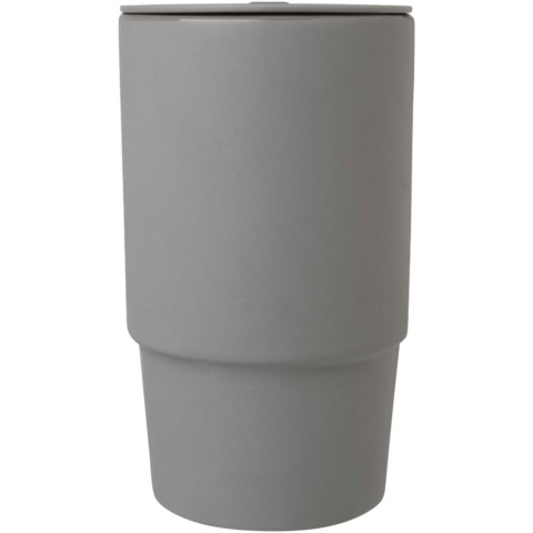 Carter 450 ml Keramiktasse mit Kunststoffdeckel - grau - Vorderseite
