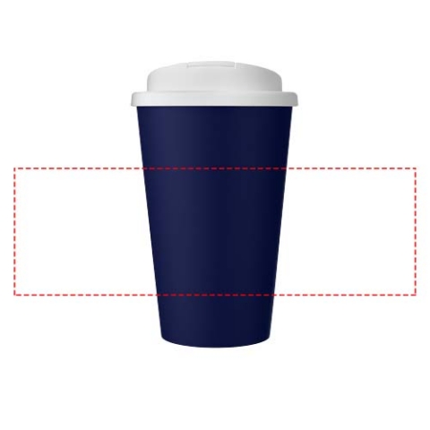 Americano® Eco 350 ml recycelter Becher mit auslaufsicherem Deckel - blau / weiss – Bild 6