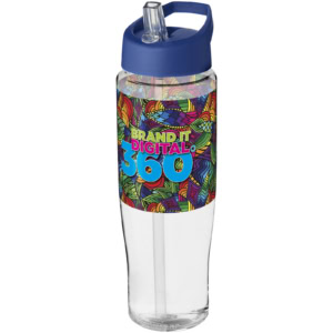 H2O Active® Tempo 700 ml Sportflasche mit Ausgussdeckel - transparent - Logo 1