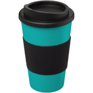 Americano® 350 ml Isolierbecher mit Schutzring – aquablau / schwarz