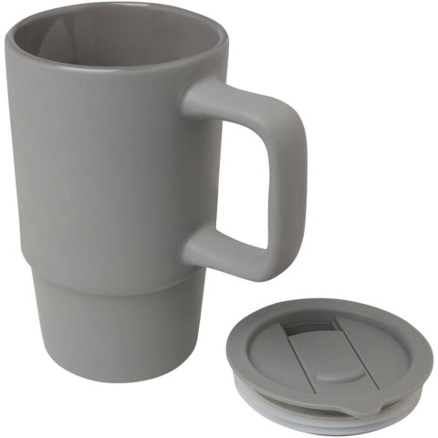 Carter 450 ml Keramiktasse mit Kunststoffdeckel - grau - Extra 1