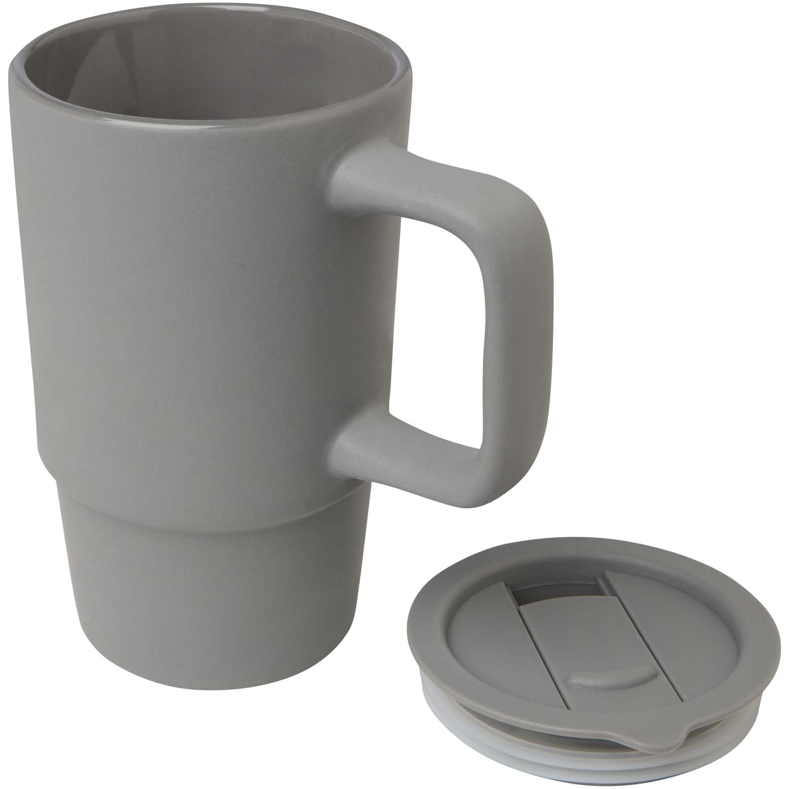 Carter 450 ml Keramiktasse mit Kunststoffdeckel - grau - Extra 1