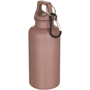 Oregon 400 ml einfarbige RS-zertifizierte Trinkflasche aus recyceltem Kunststoff mit Karabinerhaken – altrosa