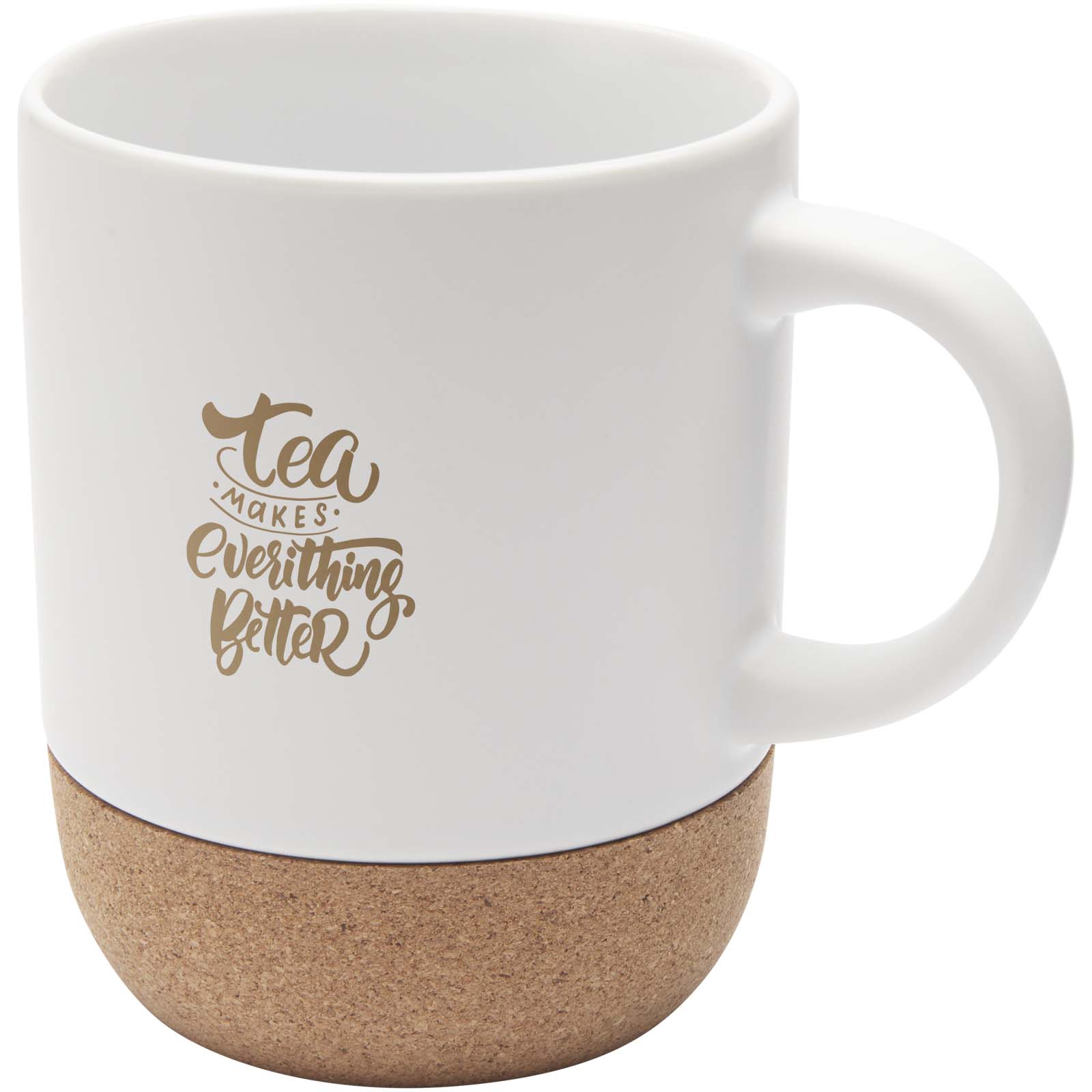 Billie 300 ml Keramiktasse mit Korkdetails - weiss - Logo 1