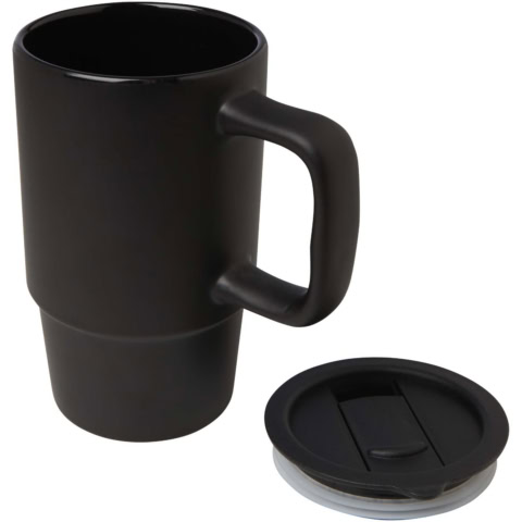 Carter 450 ml Keramiktasse mit Kunststoffdeckel - schwarz - Extra 1