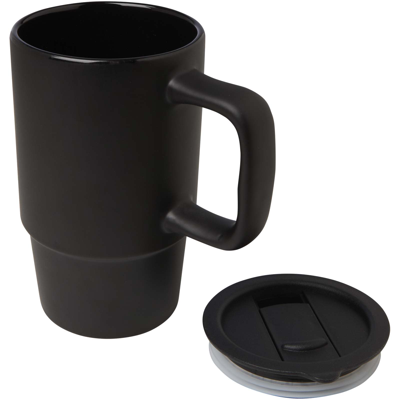 Carter 450 ml Keramiktasse mit Kunststoffdeckel - schwarz - Extra 1