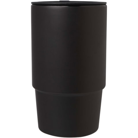 Carter 450 ml Keramiktasse mit Kunststoffdeckel - schwarz - Vorderseite