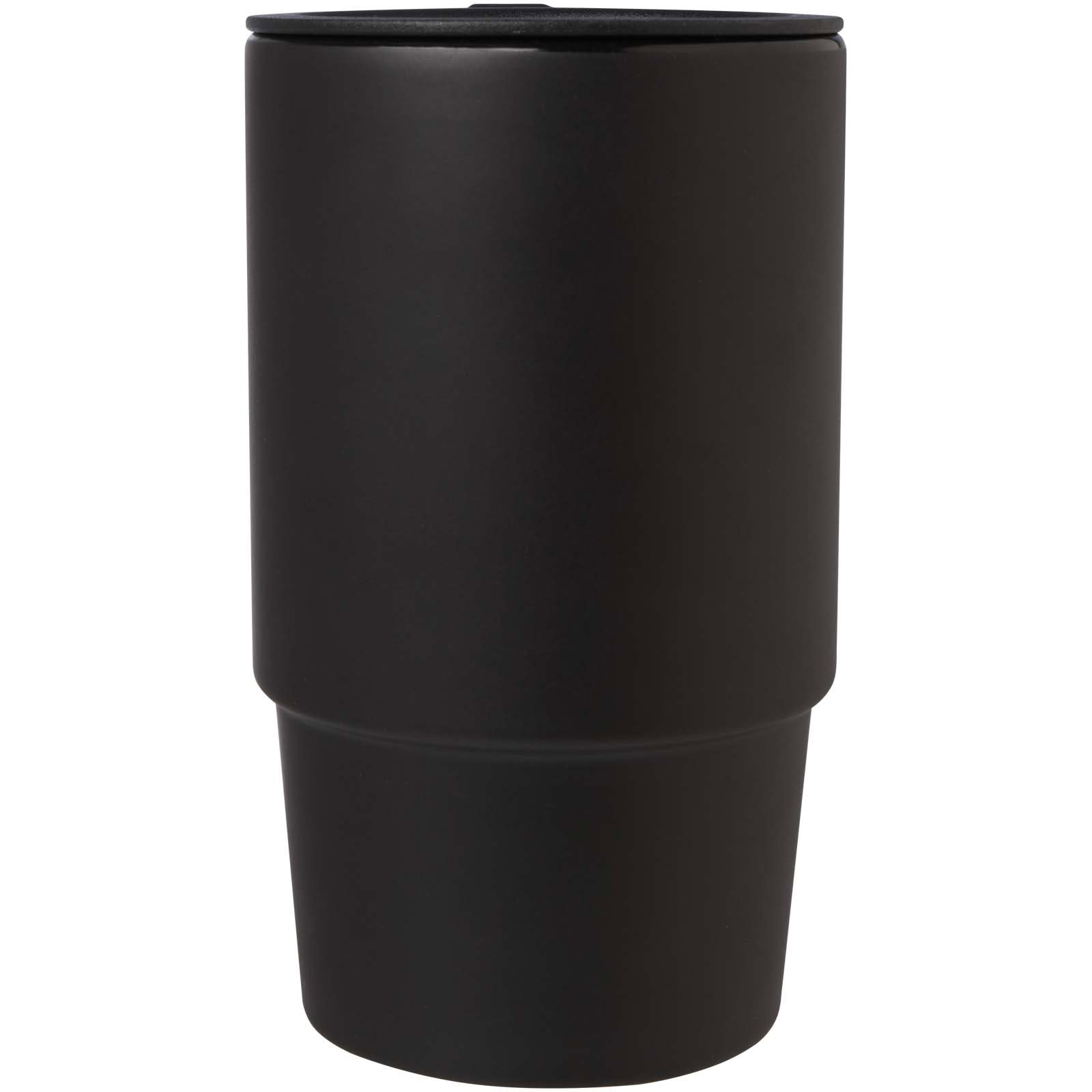 Carter 450 ml Keramiktasse mit Kunststoffdeckel - schwarz - Vorderseite