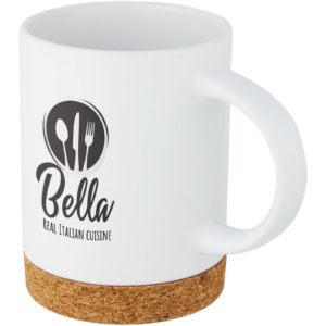 Neiva 425 ml Keramiktasse mit Korkboden - weiss - Logo 1