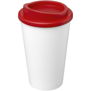 Americano® Eco 350 ml recycelter Becher – weiss / rot