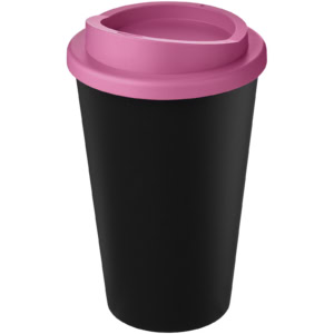 Americano® Eco 350 ml recycelter Becher – schwarz / rosa
