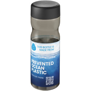 H2O Active® Eco Base 650 ml Sportflasche mit Drehdeckel - kohle - Logo 1
