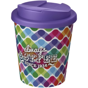 Brite-Americano® Espresso 250 ml Isolierbecher mit auslaufsicherem Schraubverschluss – weiss / lila