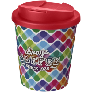 Brite-Americano® Espresso 250 ml Isolierbecher mit auslaufsicherem Schraubverschluss – weiss / rot