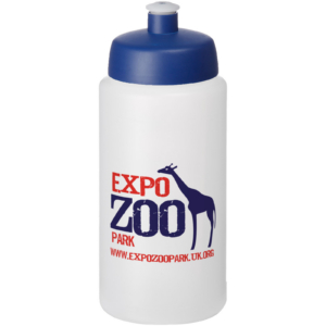 Baseline® Plus grip 500 ml Sportflasche mit Sportdeckel - transparent - Logo 1