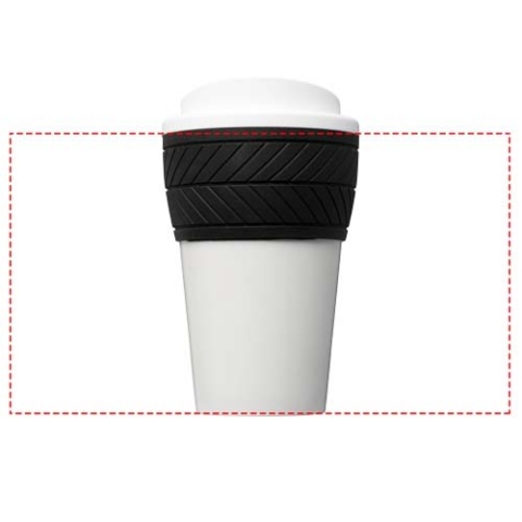 Brite-Americano® 350 ml Isolierbecher mit Schutzring Reifen-Design - weiss – Bild 4