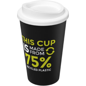 Americano® Eco 350 ml recycelter Becher - schwarz - Logo 1