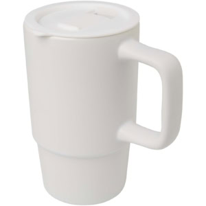 Carter 450 ml Keramiktasse mit Kunststoffdeckel – weiss