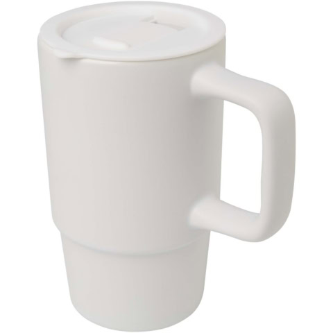 Carter 450 ml Keramiktasse mit Kunststoffdeckel - weiss - Hauptfoto