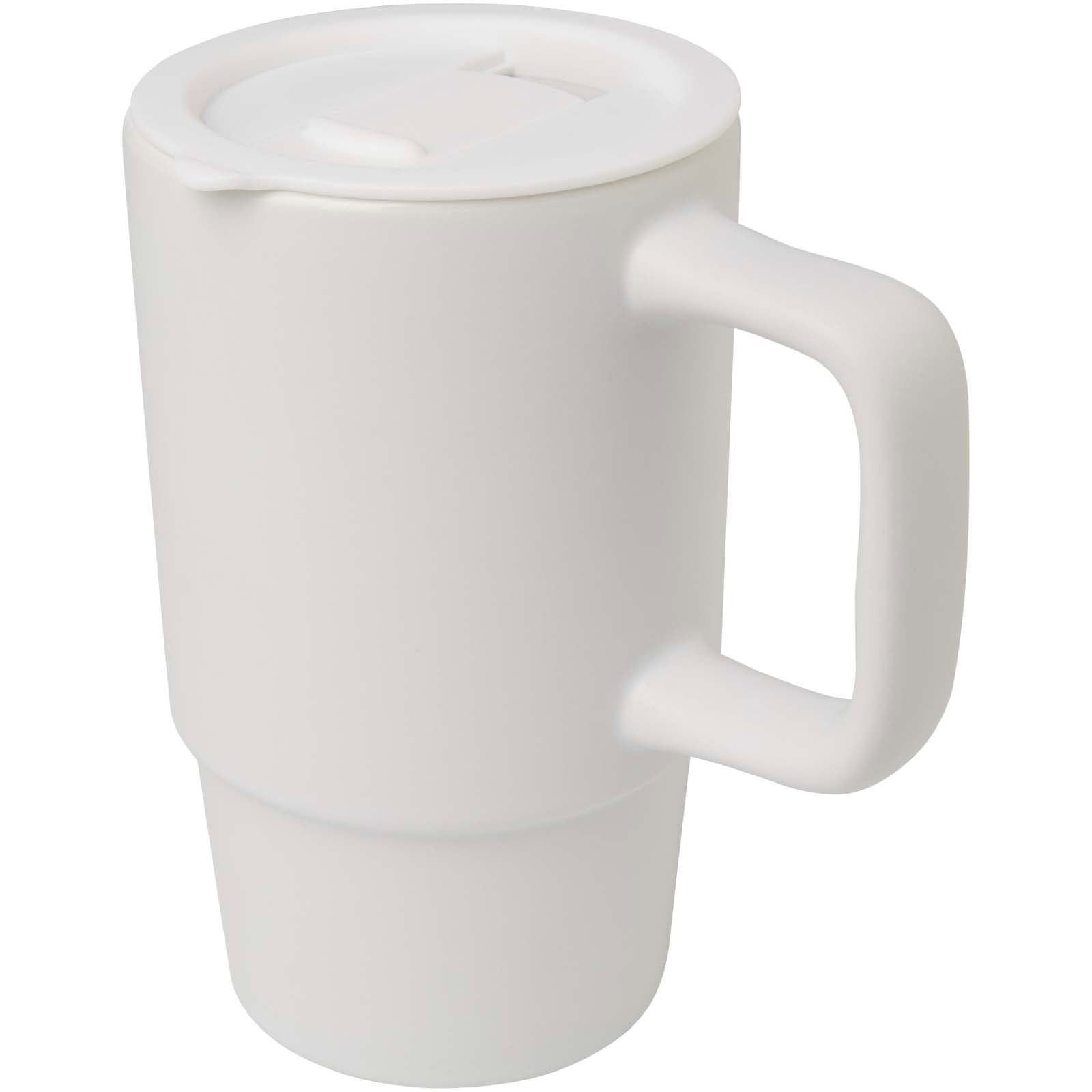 Carter 450 ml Keramiktasse mit Kunststoffdeckel - weiss - Hauptfoto