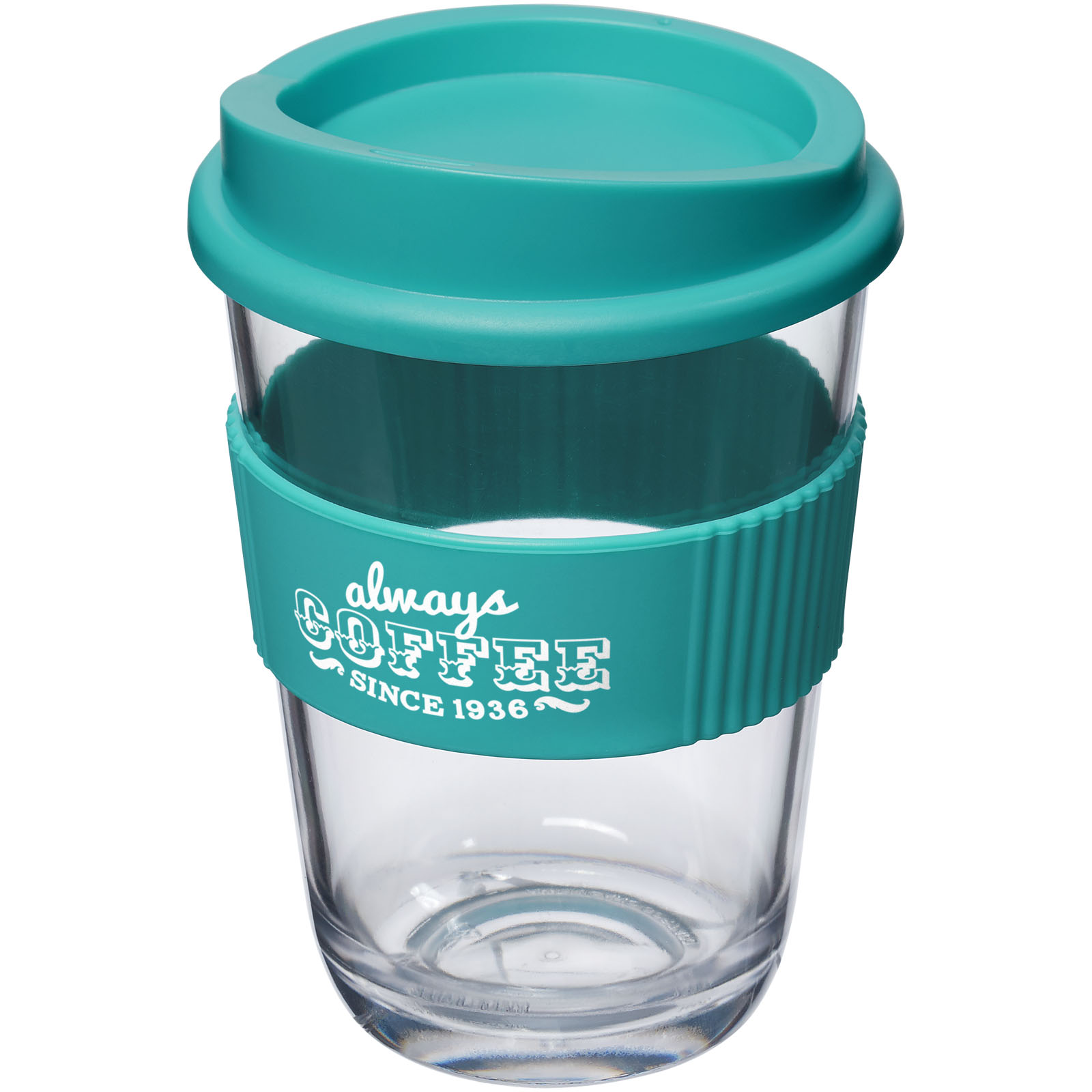 Americano® Cortado 300 ml Becher mit Schutzring - aquablau - Logo 1