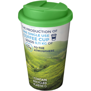 Brite-Americano® 350 ml Isolierbecher mit auslaufsicherem Schraubverschluss – weiss / grün
